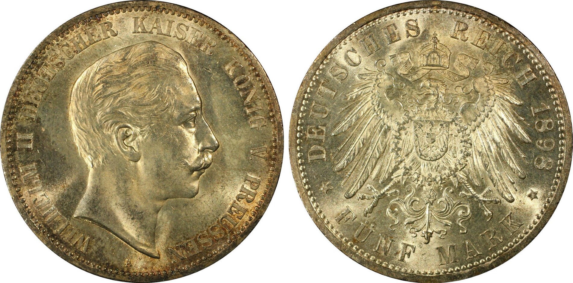 Prussia A Mark Preussen Wilhelm Ii Jaeger Pcgs Ms Topst Ck