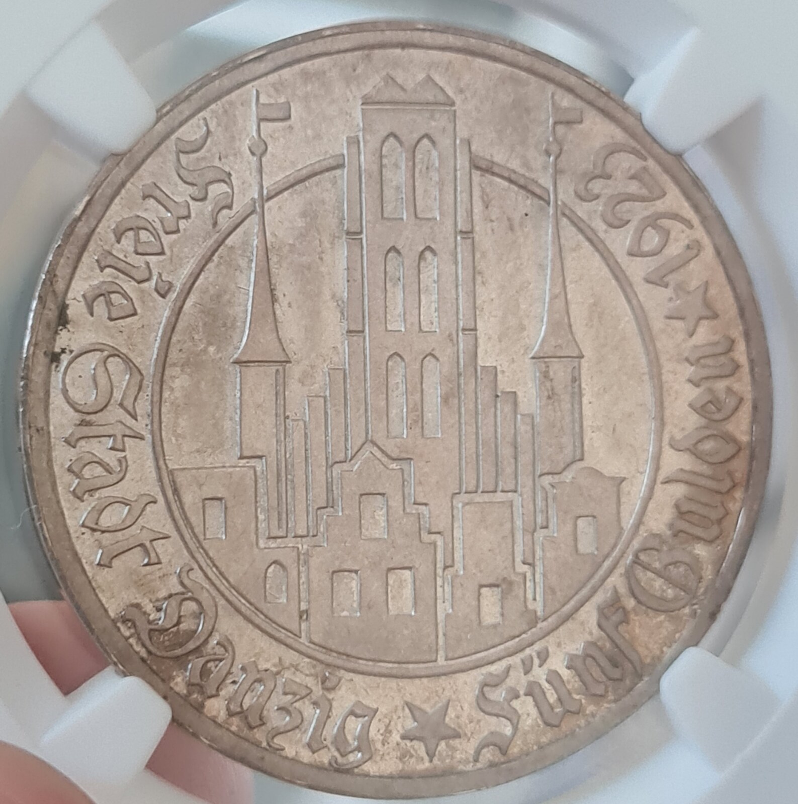 Gulden Danzig Marienkirche Ngc Pf Polierte Platte Patina Ma