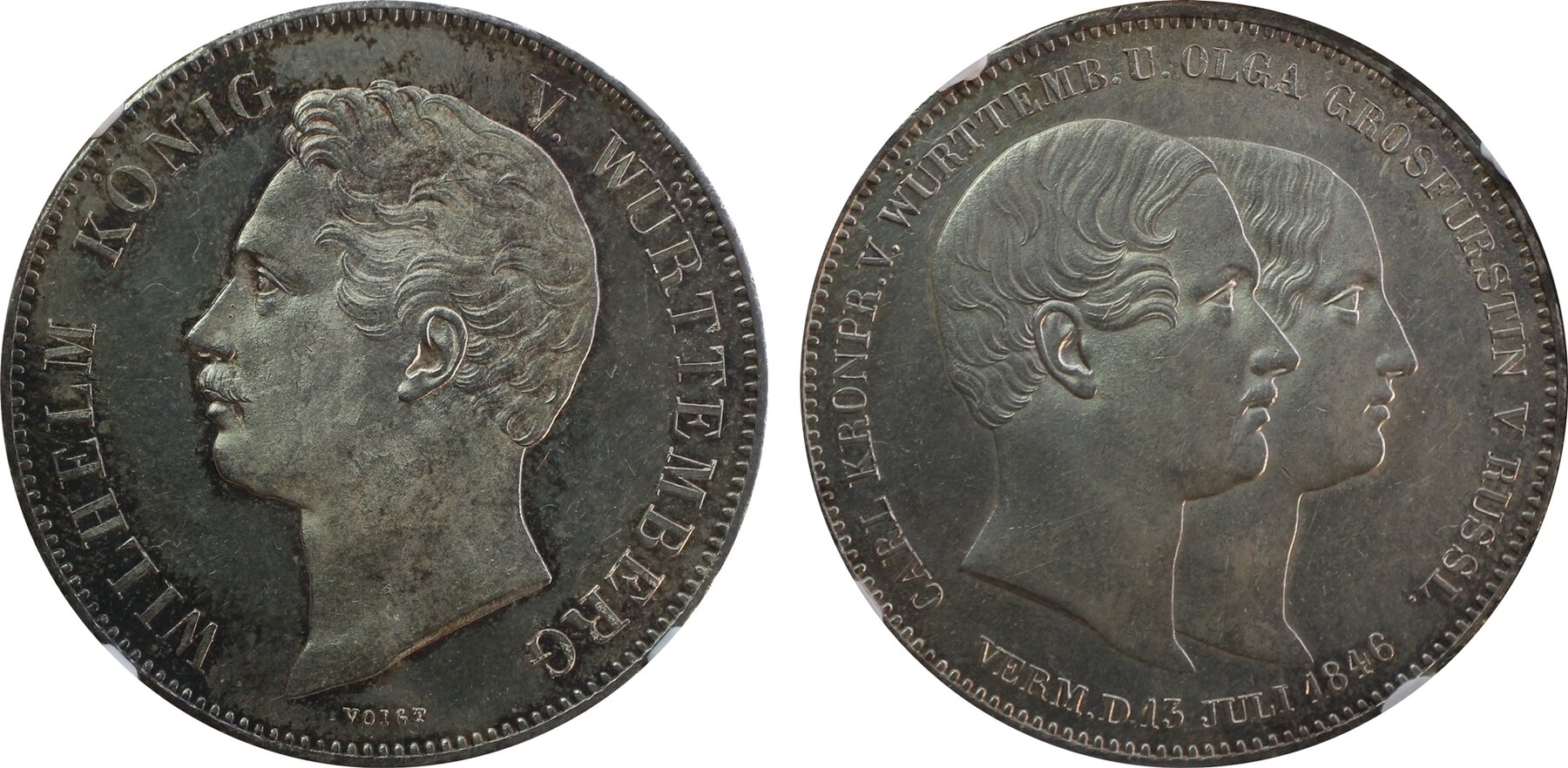 Wurttemberg Thaler 1857 Württemberg Taler Wilhelm AKS 77 PCGS MS63 MA