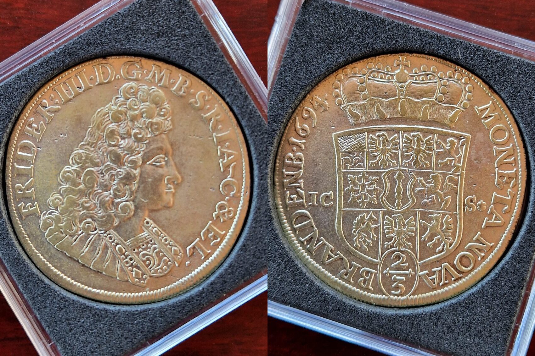 Brandenburg Preußen 2 3 Taler 1694 IC S Friedrich III 1688 1701