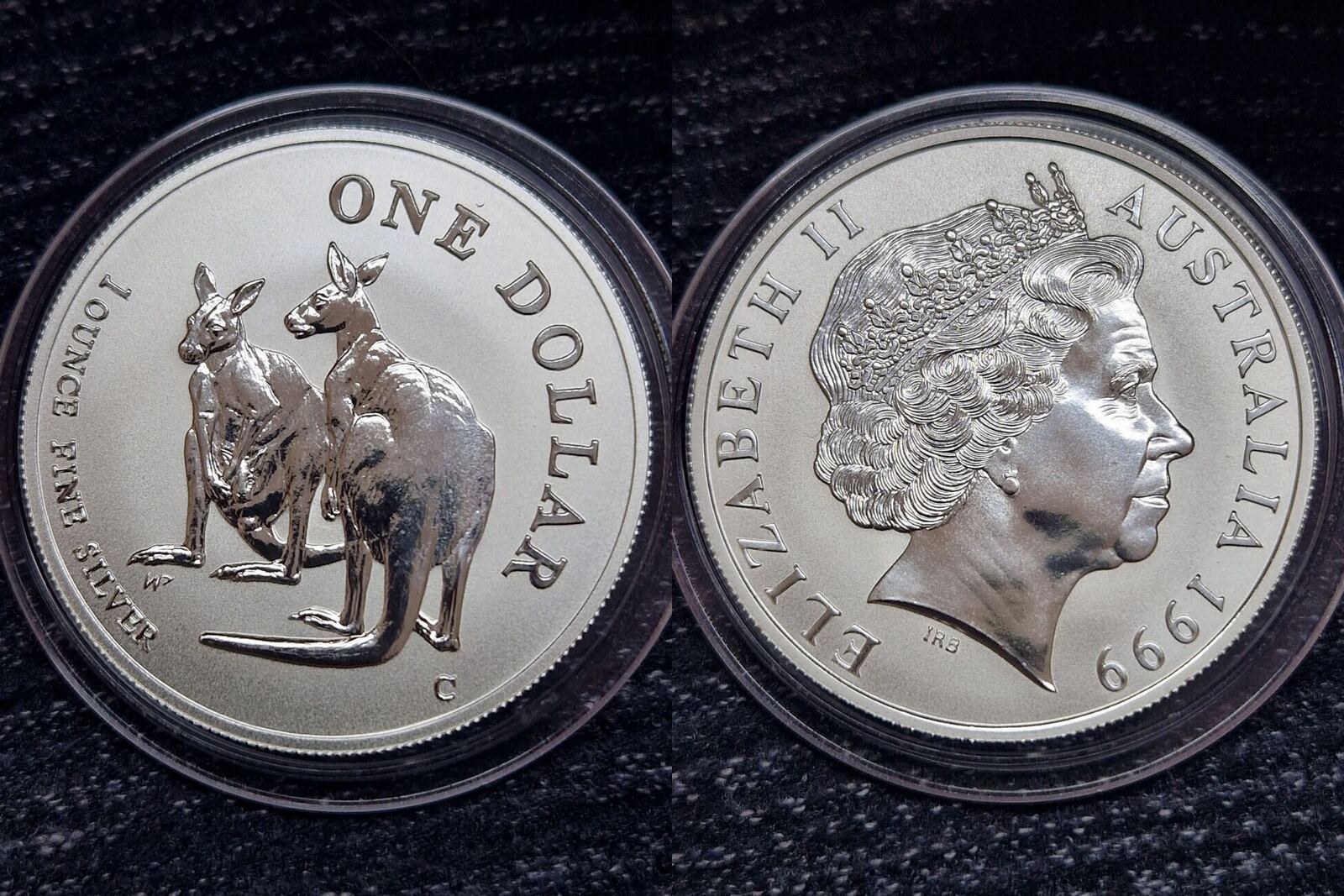 1999 Australien 1 Dollar Känguruh unze Silber st MA Shops