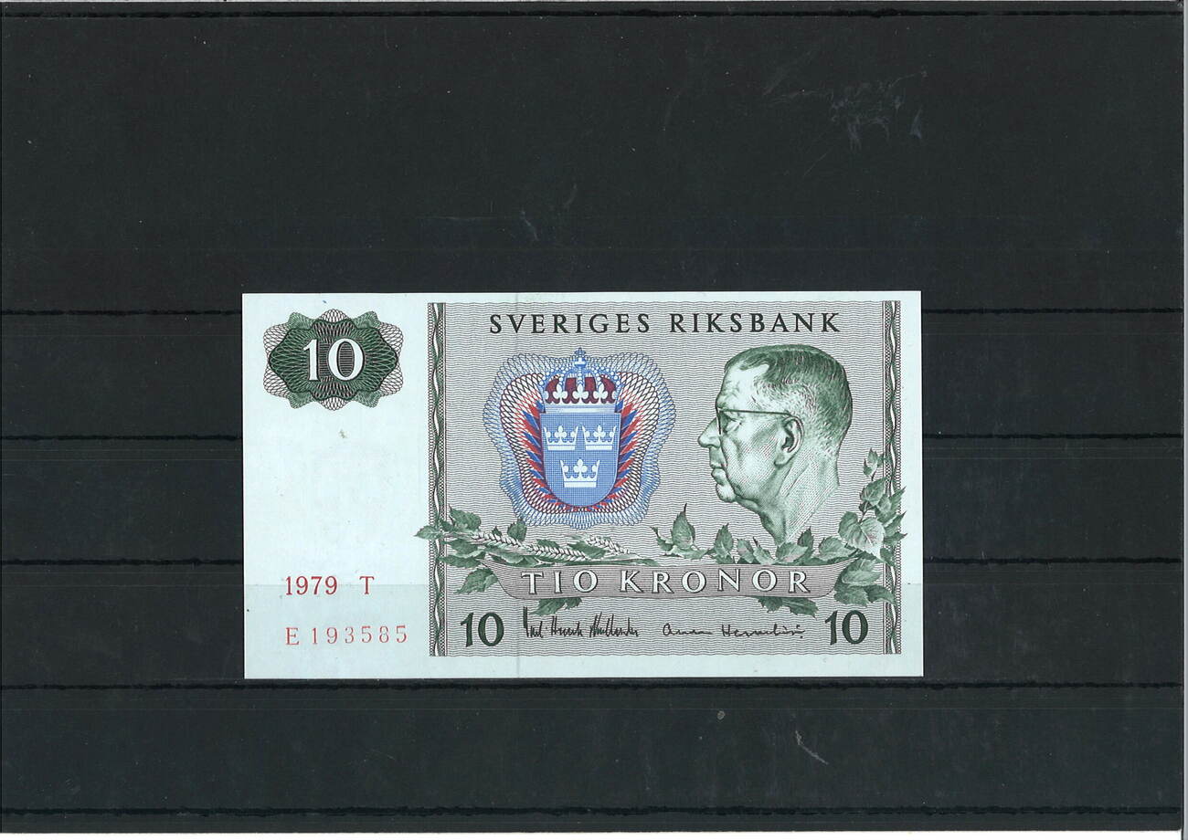 Schweden 10 Kronor 1979 Banknote Geldschein Unc MA Shops