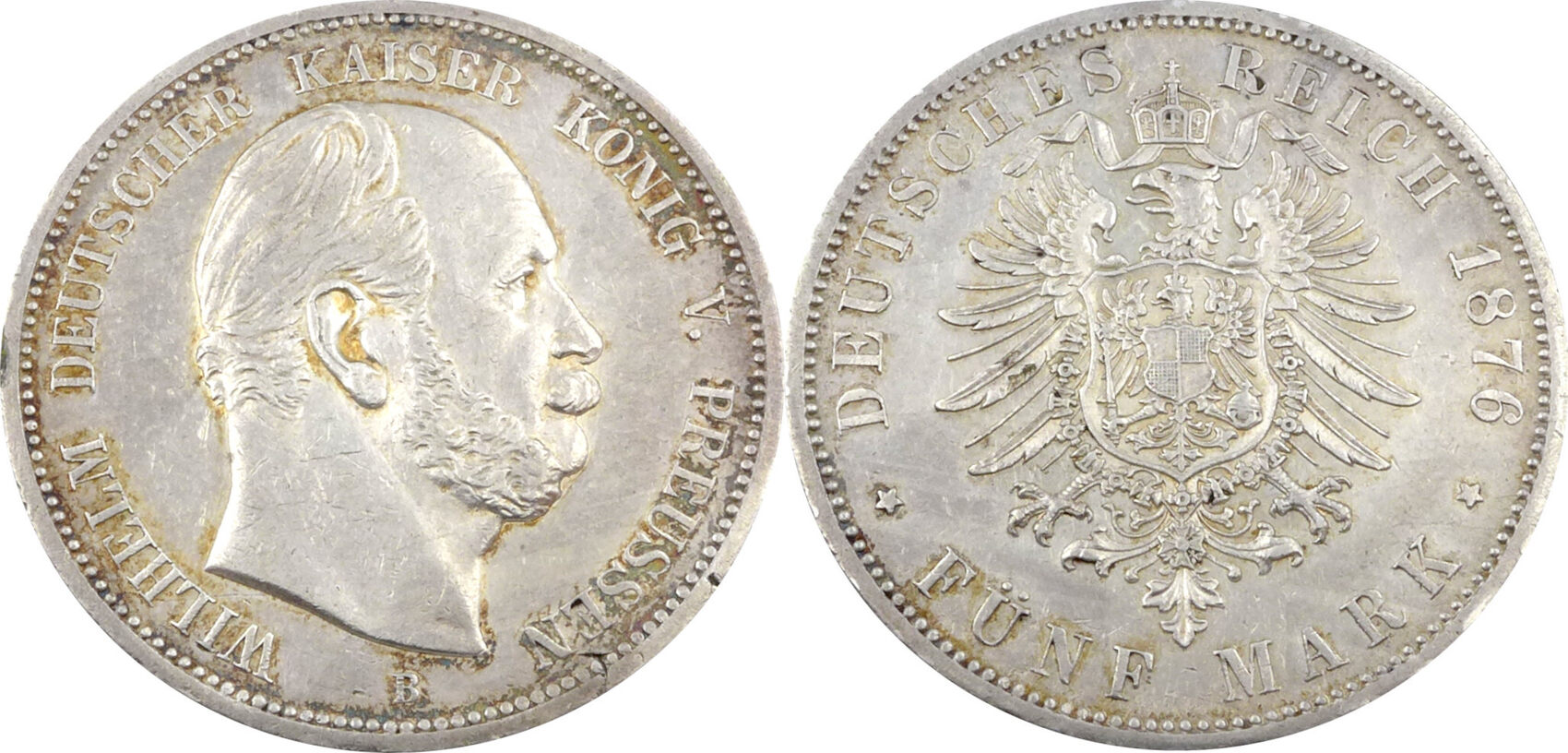 Preußen 5 Mark 1876 B Wilhelm I 1861 1888 Deutscher Kaiser König