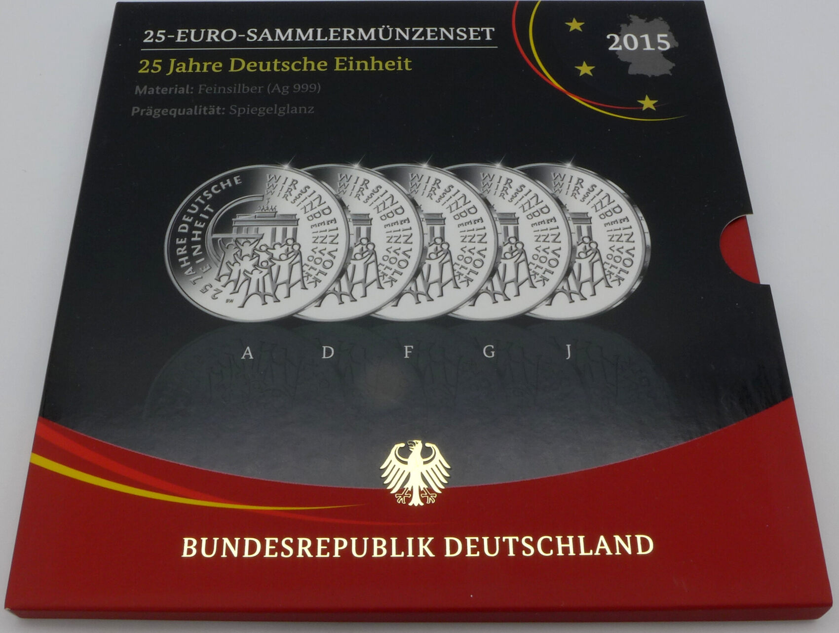 Bundesrepublik Deutschland BRD 5 X 25 Euro 2015 A J 25 Euro