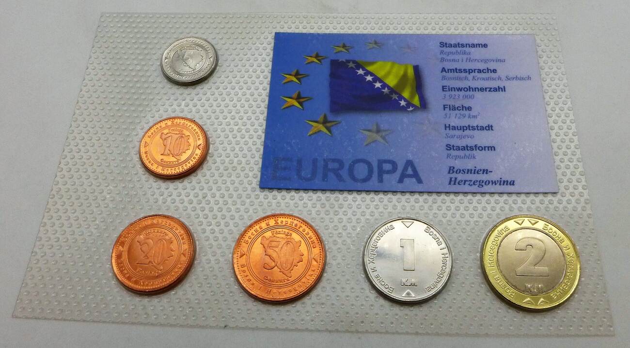 Bosnien und Herzegowina 3 85 Mark 1998 2005 Kursmünzensatz KMS