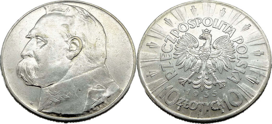 Polen 10 Zloty 1935 Josef Pilsudski Vzgl MA Shops