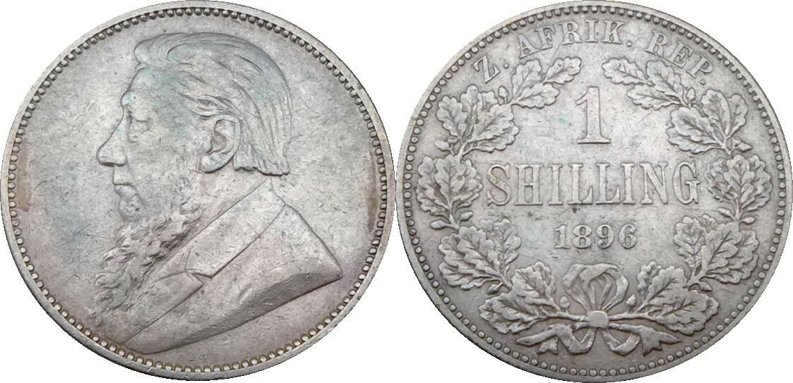 Südafrika 1 Shilling 1896 Präsident Paul Kruger Zuid Afrikaansche