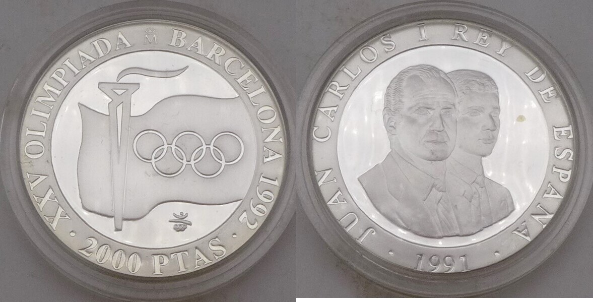 Spanien 2000 Pesetas 1991 XXV Olympische Spiele 1992 Barcelona