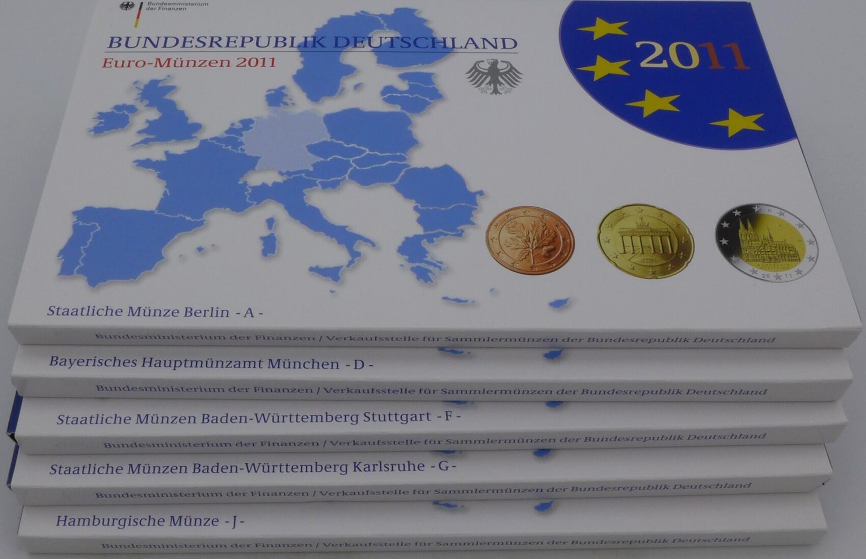 Bundesrepublik Deutschland BRD 29 40 Euro 5 X 5 88 Euro 2011 A D F