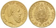 Württemberg, 10 Mark 1880, Karl, 1864-1891,