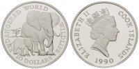 Cook Inseln, 10 Dollars Elefanten - Endangered World Wildlife,
