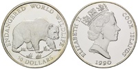 Cook Inseln, 50 Dollars Grizzly - Endangered World Wildlife,
