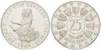 Österreich, 25 Schilling 1963, 300. Geburtstag von Prinz Eugen von Savoyen,