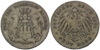 Hamburg, 5 Mark 1904, Freie und Hansestadt,