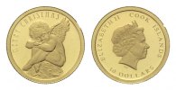Cook-Islands, 10 Dollars 2007, 1/25 oz, "Merry Christmas" - Sitzender Engel,
