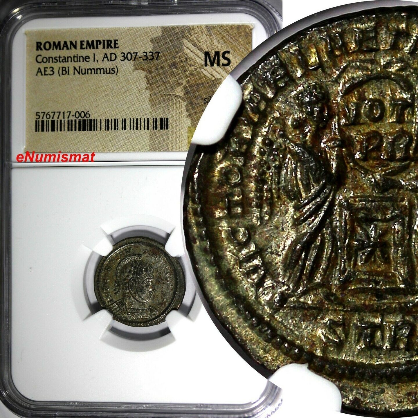 Nummus Ad Roman Empire Constantine I Ad Ae Bi Silvered