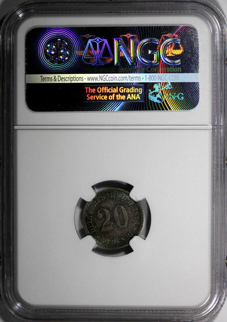 Pfennig Germany Empire Wilhelm I Silver D Ngc Ms Toning Km