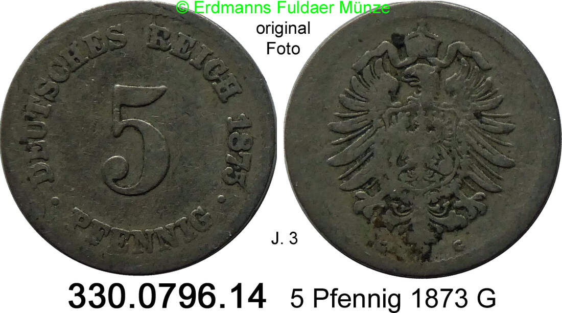 Deutschland Germany Kaiserreich 5 Pfennig 1875 G J 3 Kleiner Adler 330