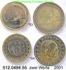 Monaco 1 + 2 Euro *53 + *54 zwei Werte . 512.0494.55