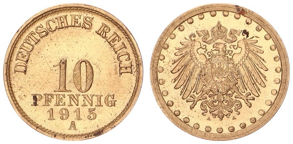 Deutschland Kaiserreich Pfennig A Motivprobe In Messing J Ger