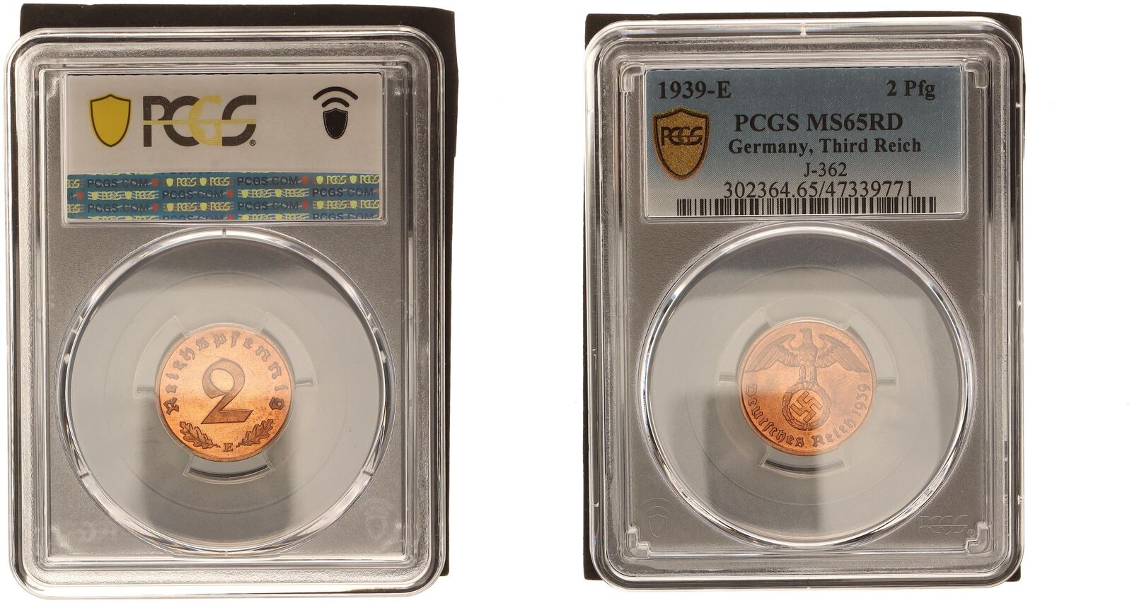 Deutschland Drittes Reich Pfennig E Zertifiziert Pcgs Ms Rd