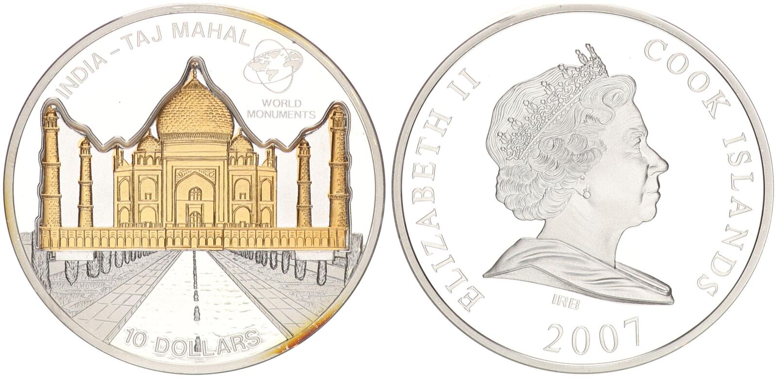 Cook Islands Dollar Skulpturm Nze Taj Mahal Pp In Kapsel Ma