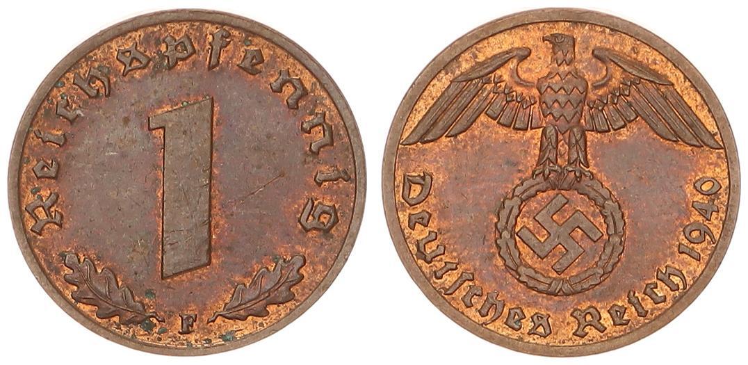 Deutschland Reich Pfennig F J Vz St Prfr Kupferpatina