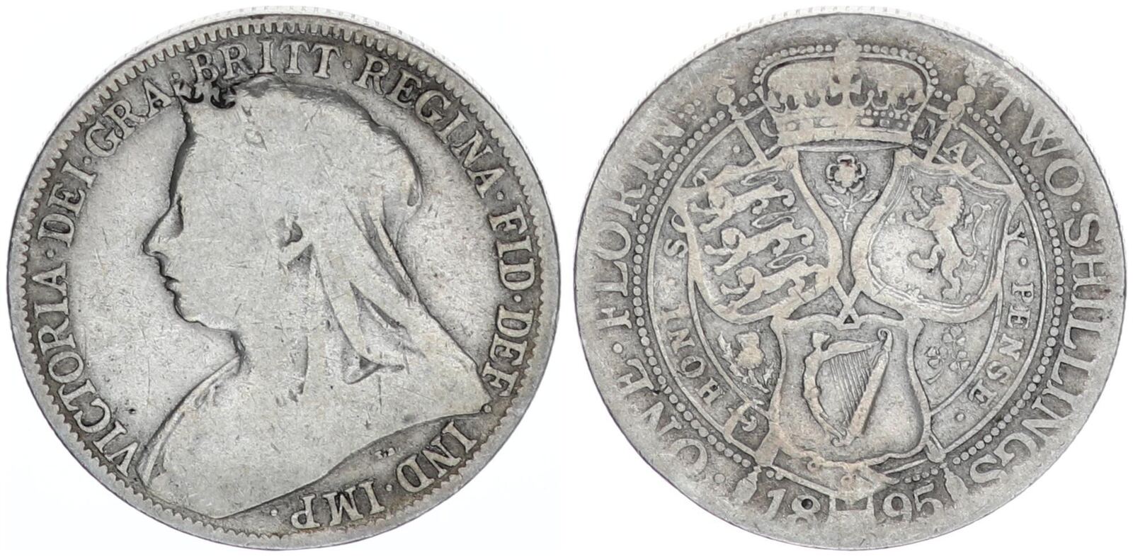 Großbritannien Florin 1895 zu 2 Shillings Queen Victoria 1837 1901