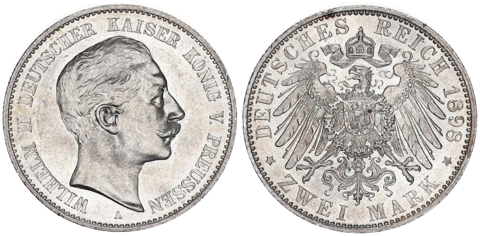 Preussen Deutsches Kaiserreich 2 Mark 1898 A Preußen 2 Reichsmark