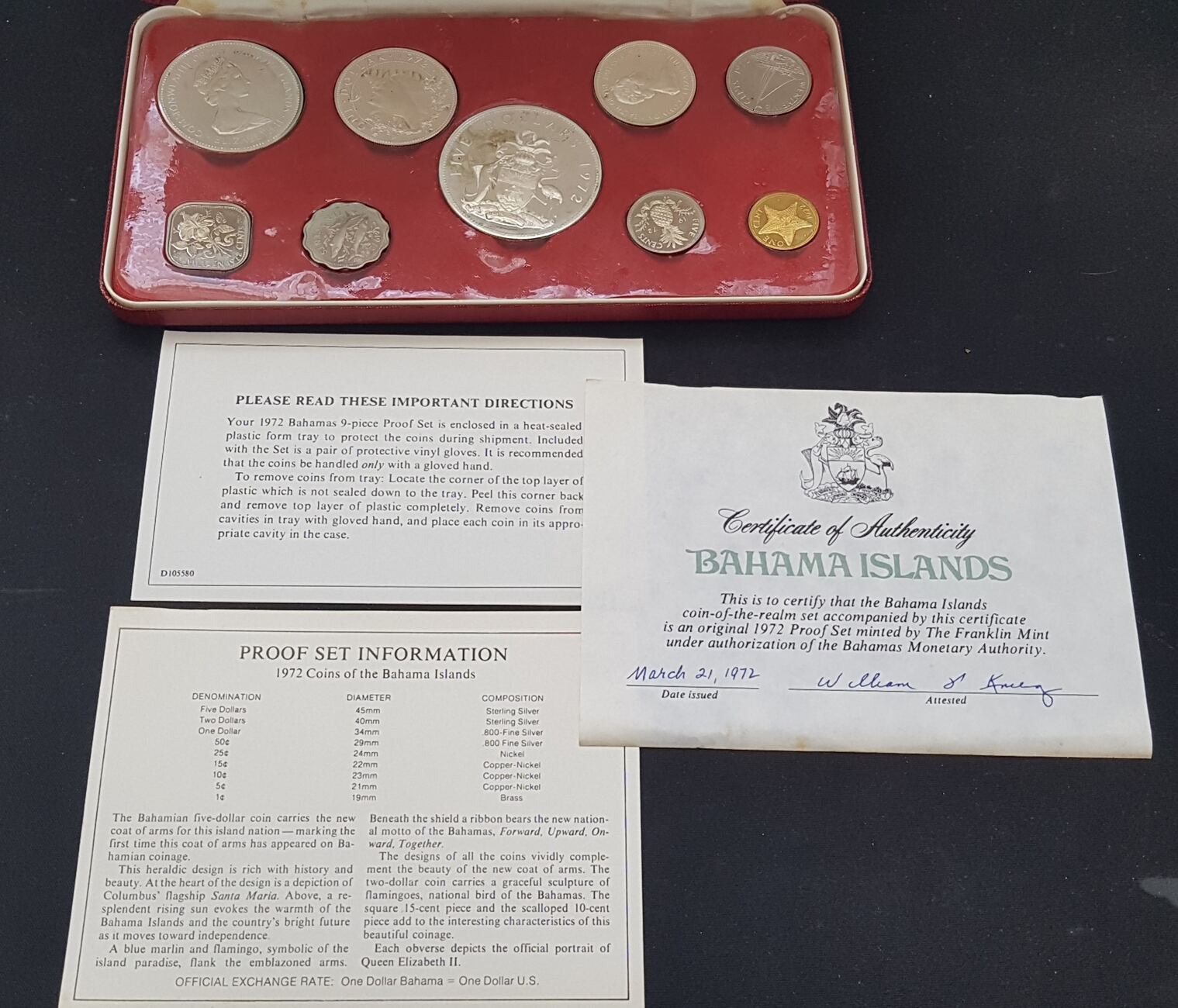 Bahamas Kms Bahama Coin Proof Set Franklin Mint Pp Ma Shops