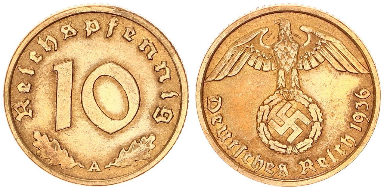 Deutschland Drittes Reich Pfennig A Seltenes Jahr Ss Vz