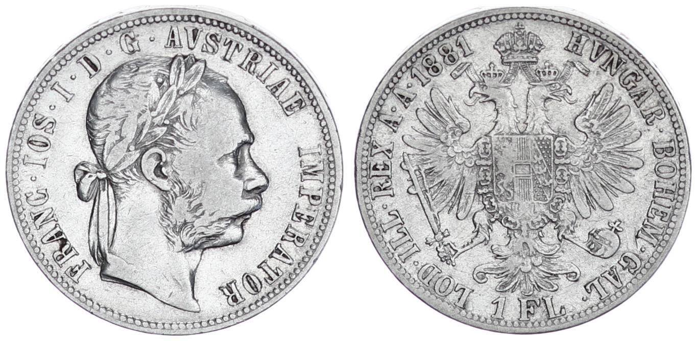 Österreich Ungarn 1 Florin 1881 Österreich Ungarn Gulden Franz Joseph