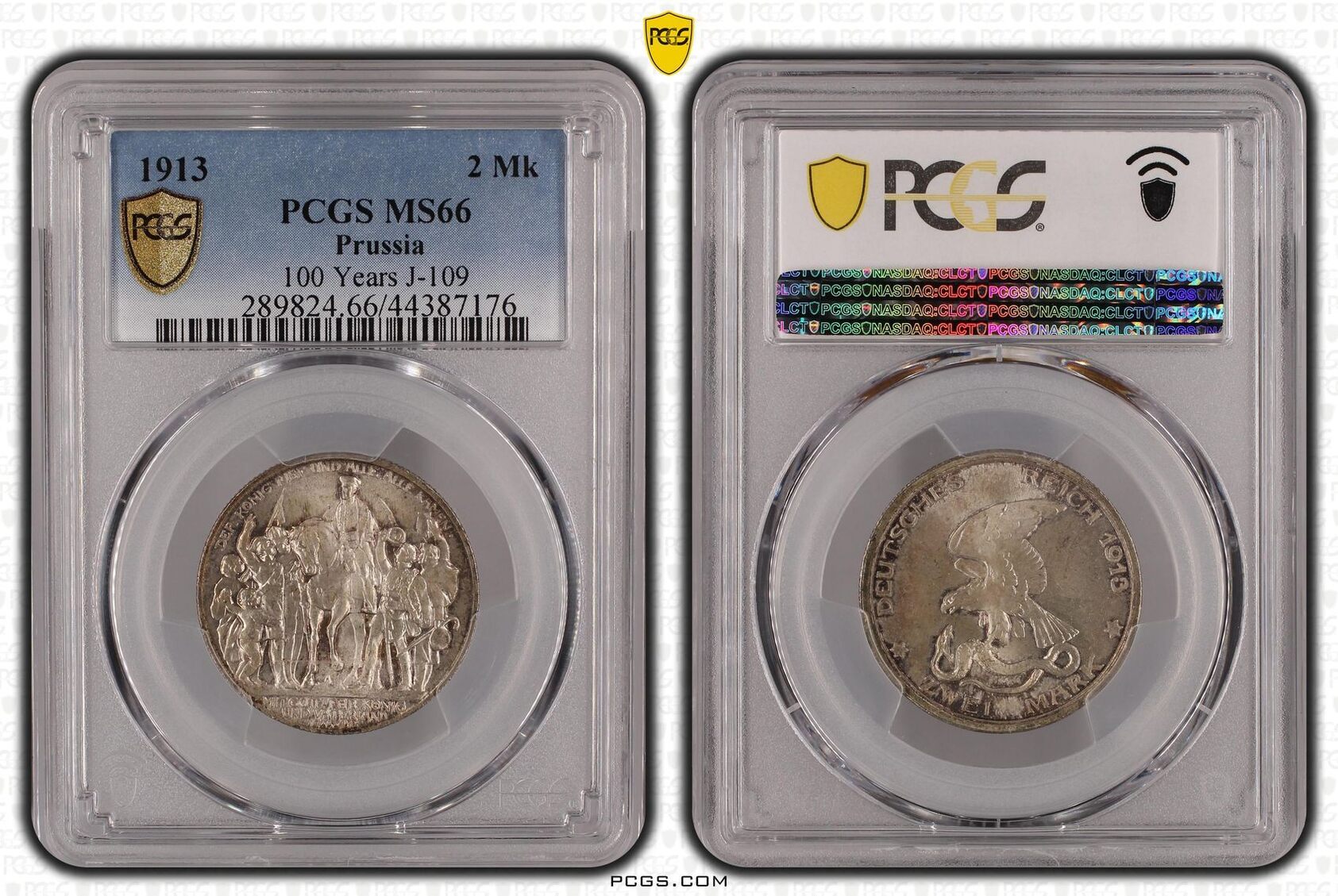 Prussia Preußen 2 Mark 1913 A Wilhelm II der König rief PCGS