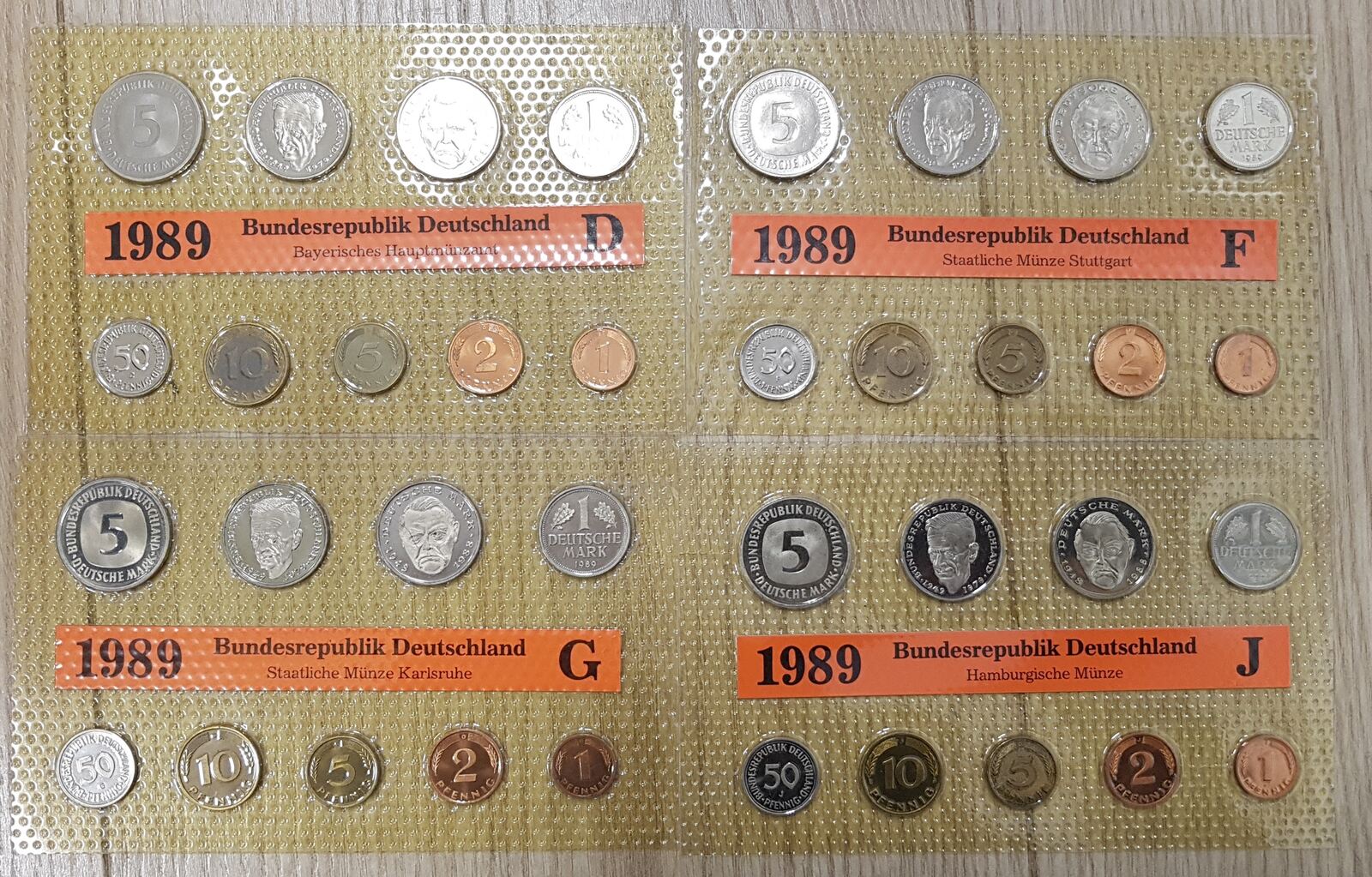 Deutschland BRD Kurssätze 1Pf bis 5 DM 1989 D J Kurssatz