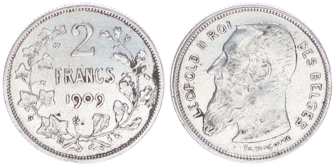 Belgien Francs Silber Leopold Ii Vz Ma Shops