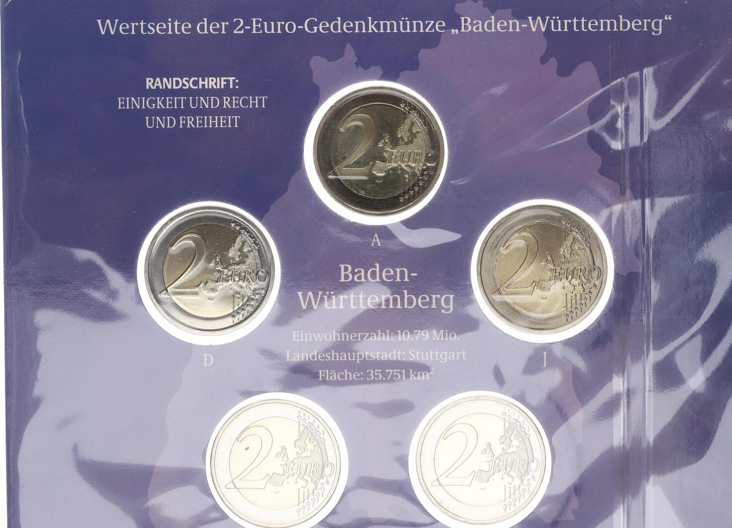 Bundesrepublik Deutschland Offizieller Blister 2 Euro A J Maulbronn