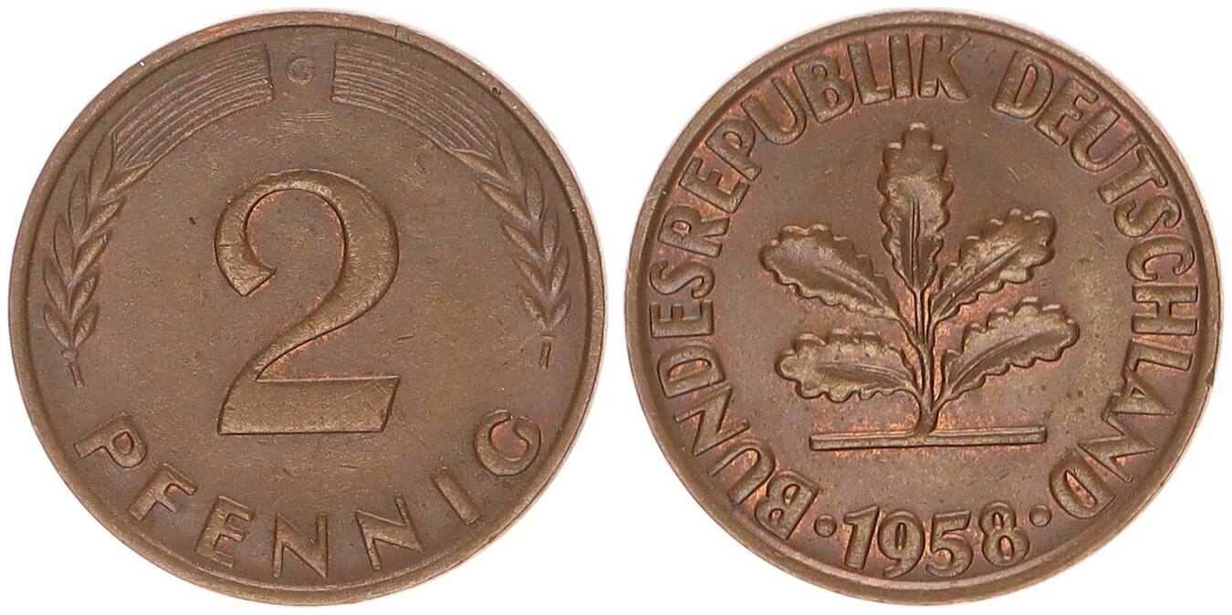 Deutschland Brd Pfennig G Vz Kupfer Patina Ma Shops