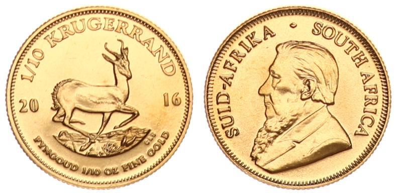 Südafrika Gold Krugerrand 2016 South Africa 1 10 Unze Krügerrand