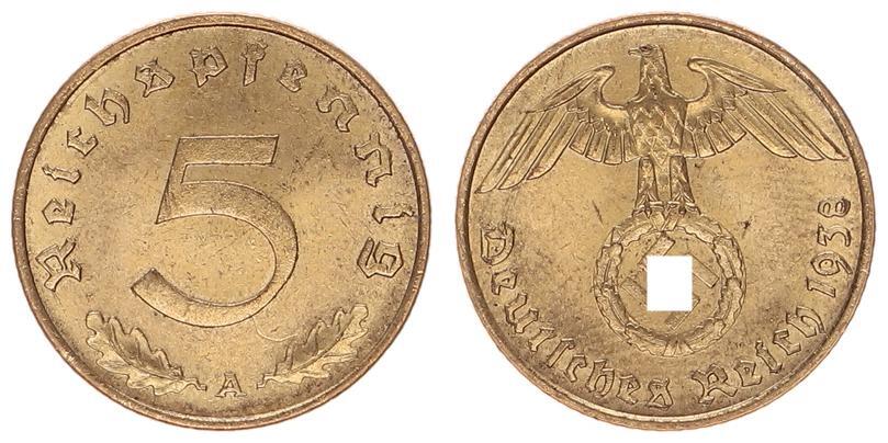 Deutschland Drittes Reich Drittes Reich 5 Pfennig 1938A Fast St MA