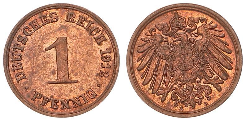 Deutschland Kaiserreich Kaiserreich 1 Pfennig J 10 1912 A prägefrisch