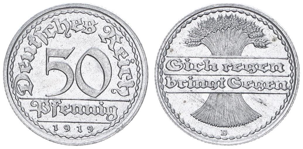 Deutschland Weimar Inflationszeit Kaiserreich Pfennig J