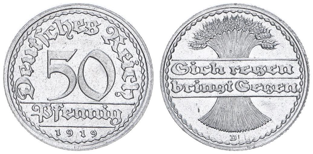 Deutschland Weimar Inflationszeit Kaiserreich Pfennig J