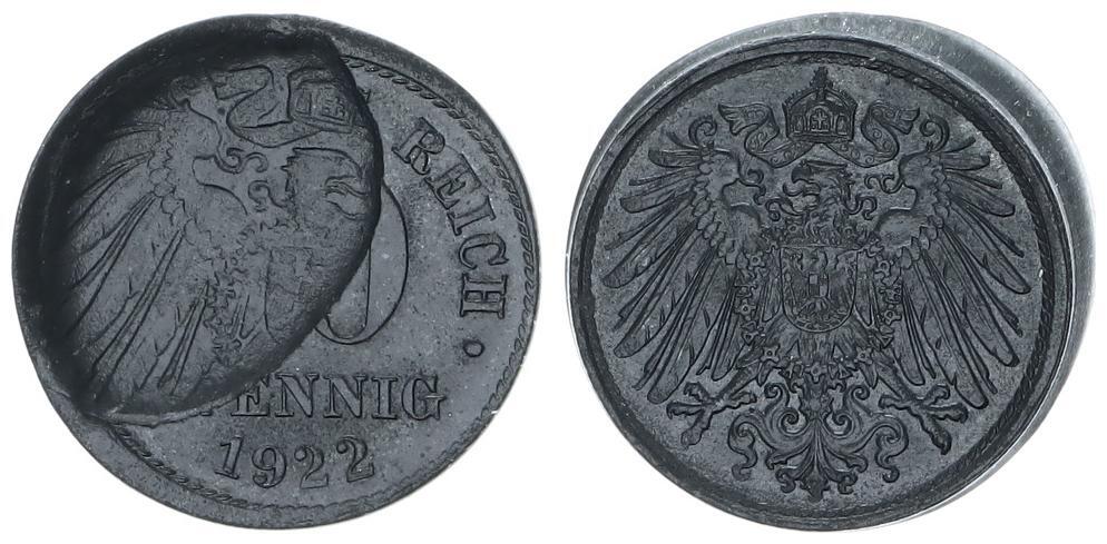 Deutschland Kaiserreich Weimar Fehlpr Gung Pfennig Zink