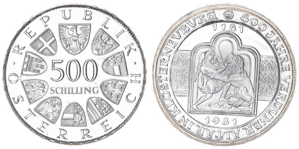 Österreich 2 Republik 500 Schilling 1981 800 Jahre Verduner Altar in