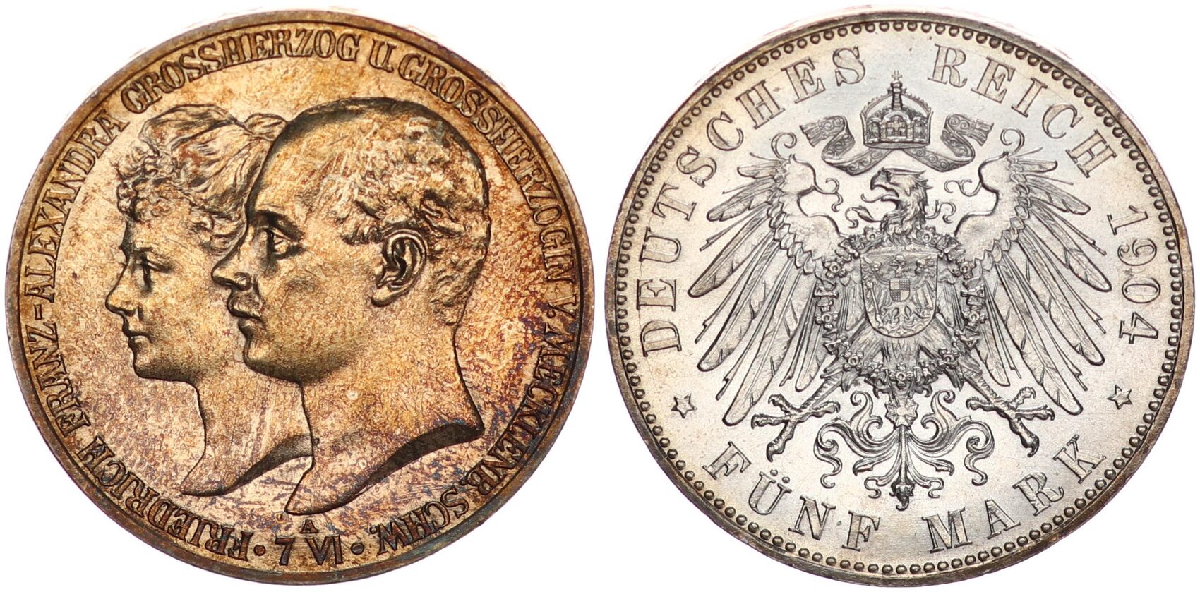 Mecklenburg Schwerin Deutsches Kaiserreich 5 Mark Reichsmark 5 Mark