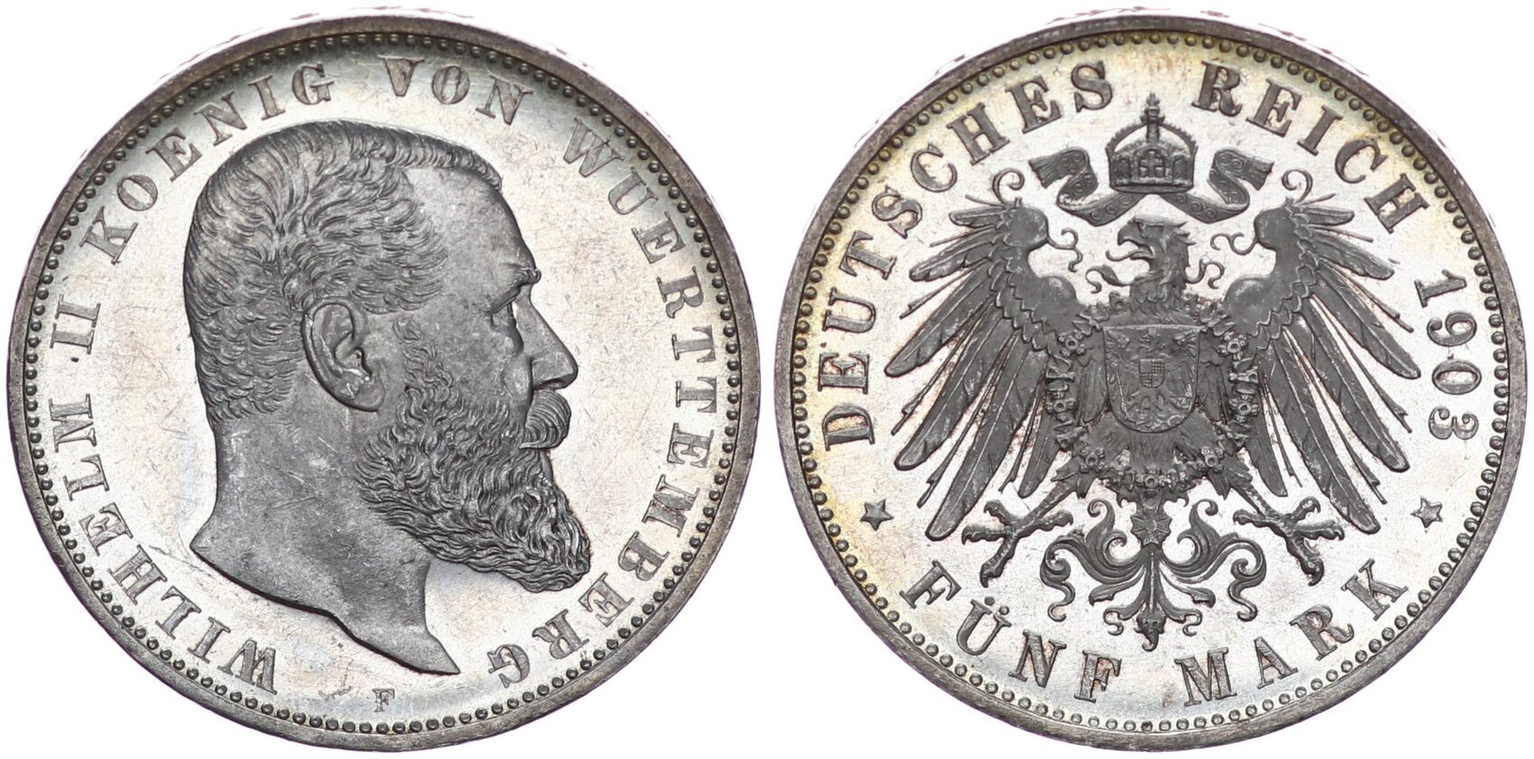 Württemberg Deutsches Kaiserreich 5 Mark 1903 F 5 Reichsmark König