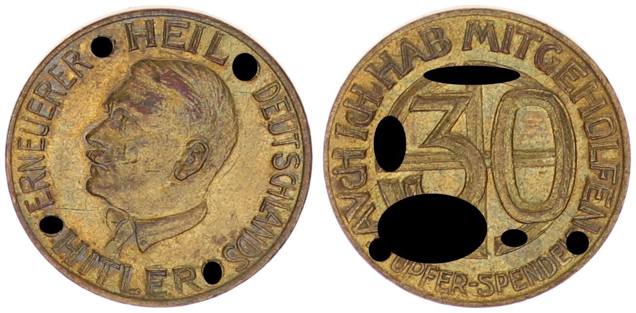 Reich Spendenmedaille Opferpfennig Erneuerer Deutschlands Ss Vz