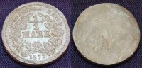Deutschland / Kaiserreich / PROBEPRÄGUNG 1/2 Mark Kaiserreich Bleiprobe 1/2 Mark 1877 ss-vz, 7,08g