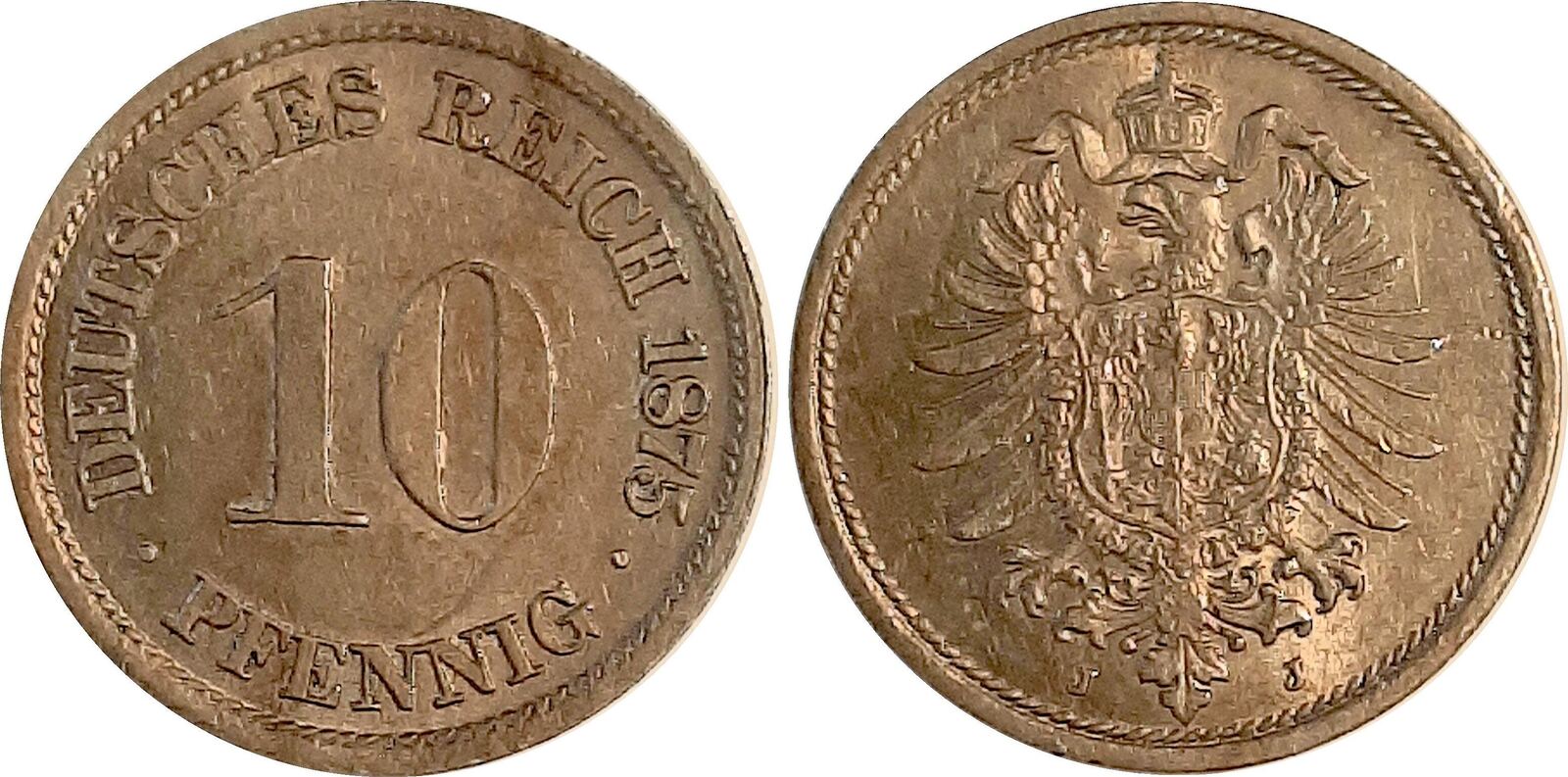 Kaiserreich 10 Pfennig 1875J F Prfr F Prfr MA Shops