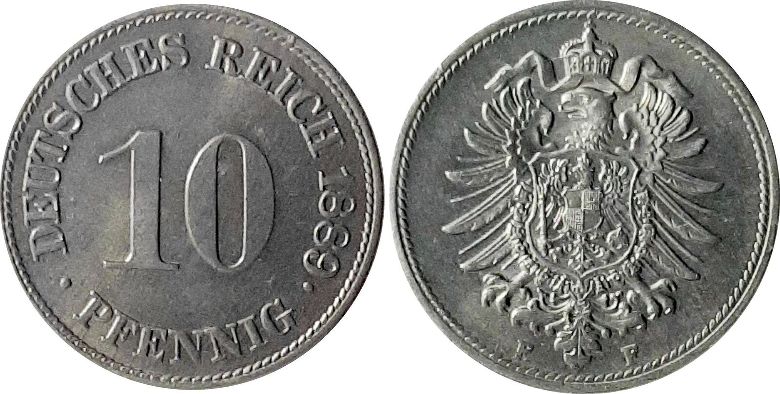 Deutschland 10 Pfennig 1889F Prfr Stgl Stgl MA Shops